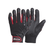 GlovesPro Black Vibro. Vibrationshandske med slitstarkt PU i innerhand. Förböjda fingrar och kardborreknäppning