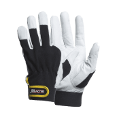GlovesPro Dex5. Montagehandske med innerhand av mjukt fårskinn och bakhand av 100 procent Bomullsjersey. förstärkta fingertoppar