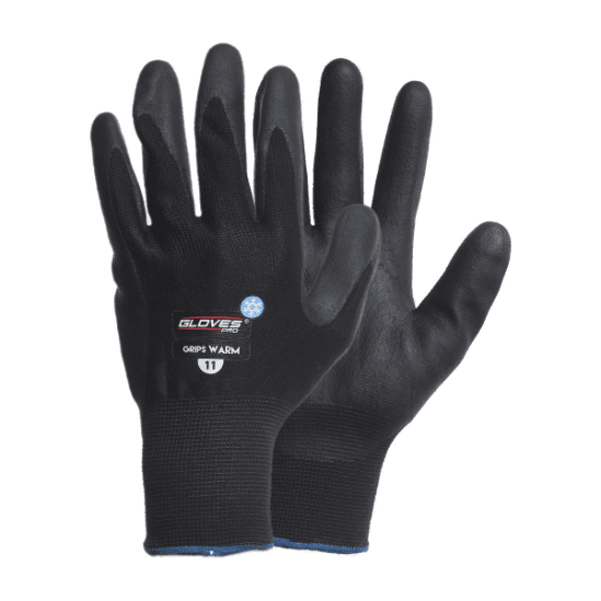 GlovesPro Grips Warm. Smidig vinterhandske med innerhand i skummad nitril som andas