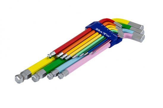 BATO Stiftnyckelsats färgad XXL-JUMBO lång med kula 2-19mm. 13 delar.