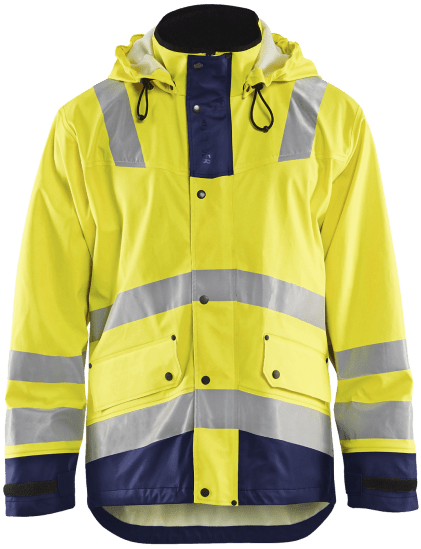 Blåkläder 43022003. Regnjacka varsel Level 2 med huva.