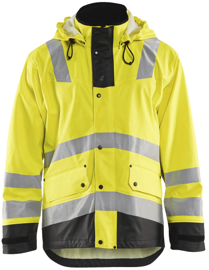 Blåkläder 43022003. Regnjacka varsel Level 2 med huva.