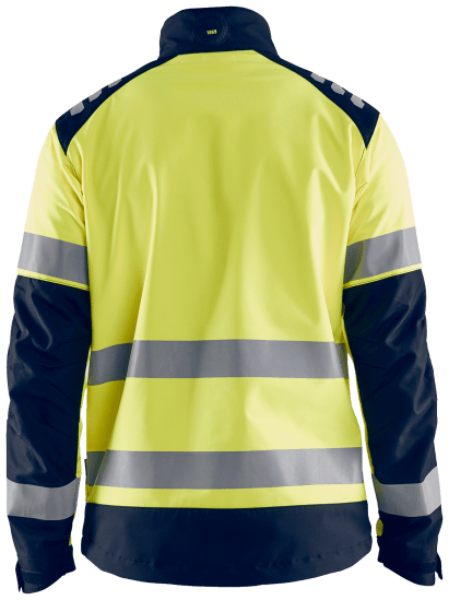 Blåkläder 44972513 Softshelljacka Varsel. Vind- och vattentät fodrad softshelljacka i varselfärger.