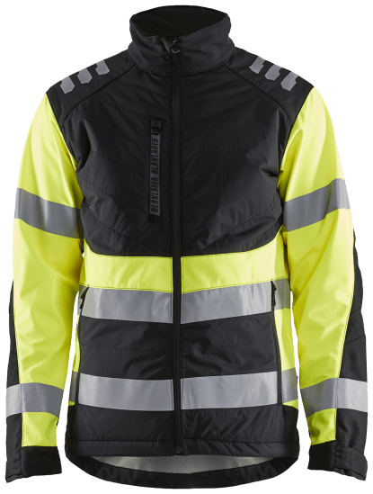 Blåkläder 44972513 Softshelljacka Varsel. Vind- och vattentät fodrad softshelljacka i varselfärger.