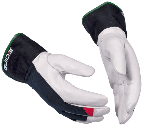 Guide 344 Skärskyddshandskar B kevlar, getskinn och bomull.