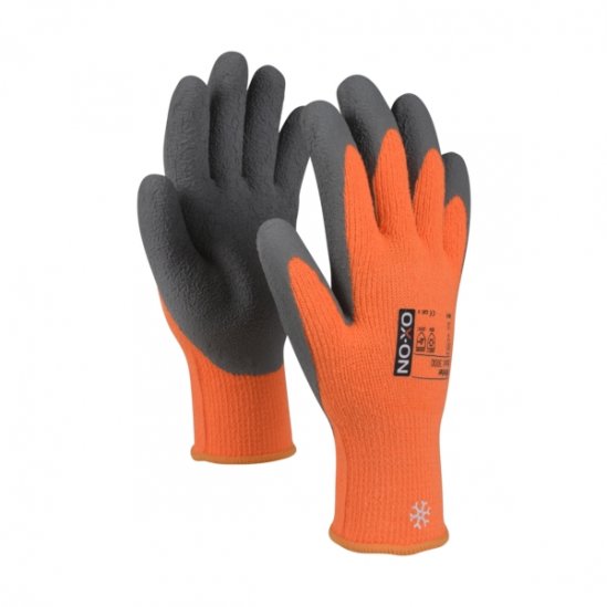 Varm stickad handske i latexfoam med bra skydd mot kyla och väta