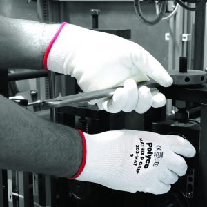 Polyco Matrix P Grip. Tunn handske i nylon och PU beläggning i handflatan