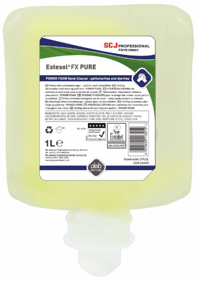 Skumtvål Deb Estesol FX Pure 1 liter - Oparfymerad